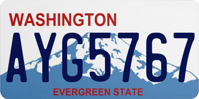 WA license plate AYG5767