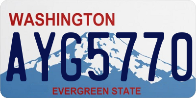 WA license plate AYG5770