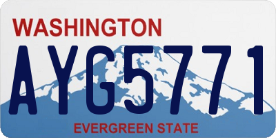 WA license plate AYG5771