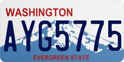 WA license plate AYG5775