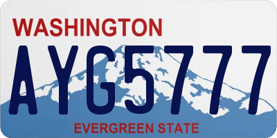 WA license plate AYG5777