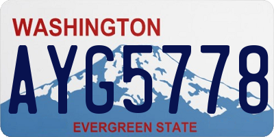 WA license plate AYG5778