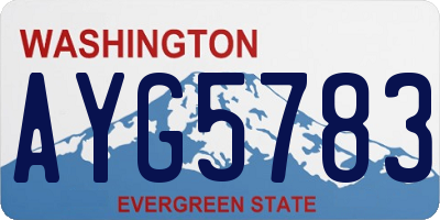 WA license plate AYG5783