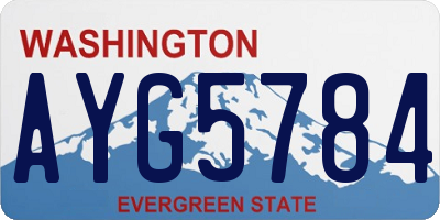 WA license plate AYG5784