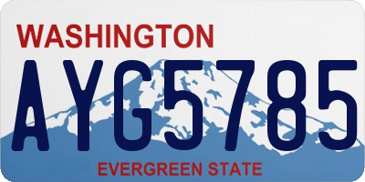 WA license plate AYG5785