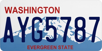 WA license plate AYG5787