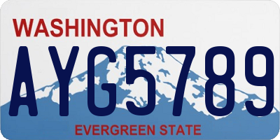 WA license plate AYG5789