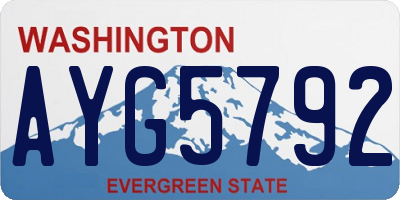WA license plate AYG5792