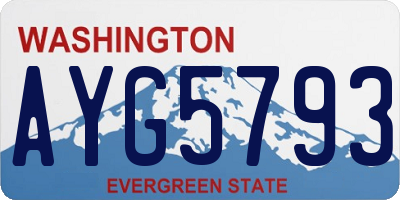 WA license plate AYG5793