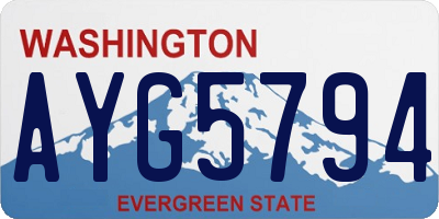 WA license plate AYG5794
