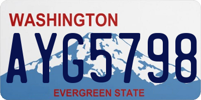 WA license plate AYG5798