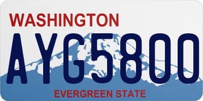 WA license plate AYG5800