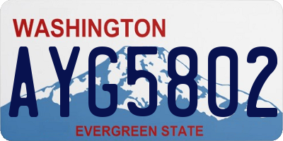 WA license plate AYG5802