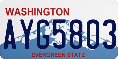 WA license plate AYG5803