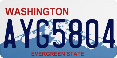 WA license plate AYG5804