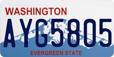 WA license plate AYG5805