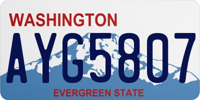 WA license plate AYG5807