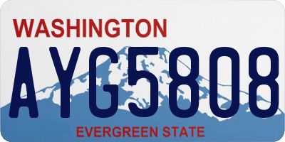 WA license plate AYG5808