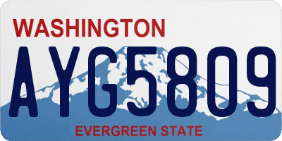 WA license plate AYG5809