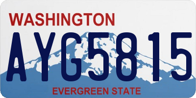 WA license plate AYG5815