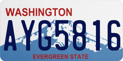 WA license plate AYG5816