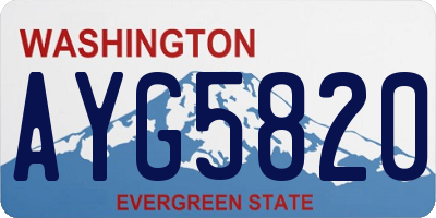 WA license plate AYG5820
