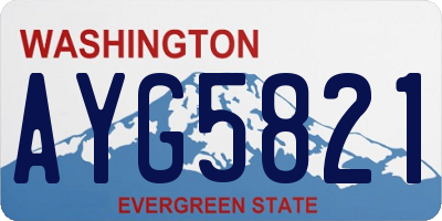 WA license plate AYG5821
