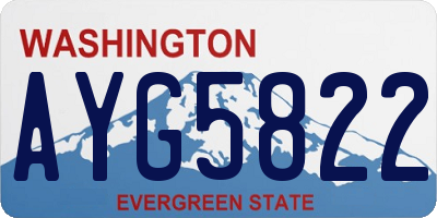 WA license plate AYG5822