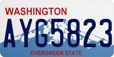 WA license plate AYG5823
