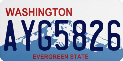 WA license plate AYG5826