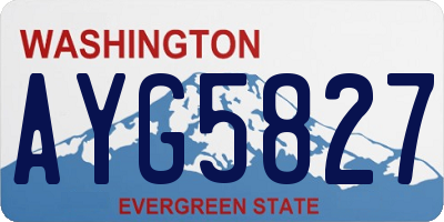 WA license plate AYG5827