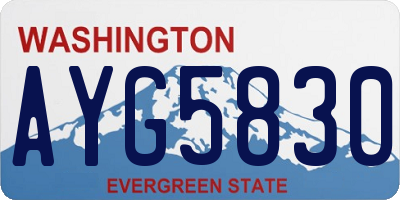 WA license plate AYG5830