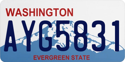 WA license plate AYG5831