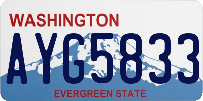 WA license plate AYG5833