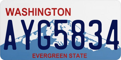 WA license plate AYG5834