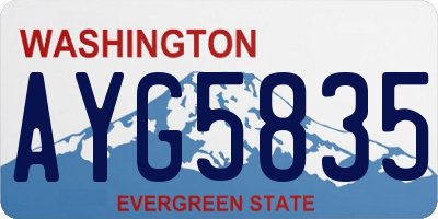 WA license plate AYG5835