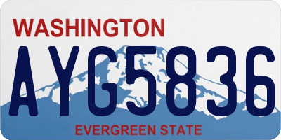 WA license plate AYG5836