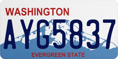 WA license plate AYG5837