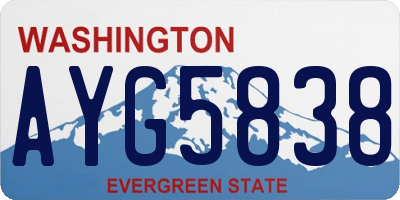WA license plate AYG5838
