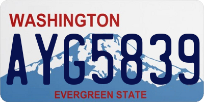 WA license plate AYG5839