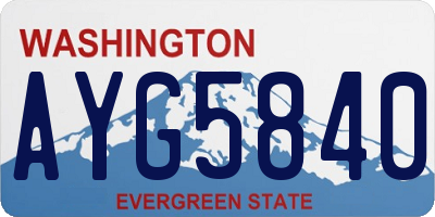 WA license plate AYG5840