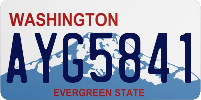 WA license plate AYG5841
