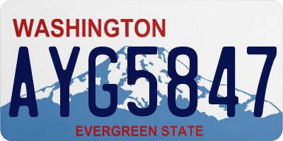 WA license plate AYG5847