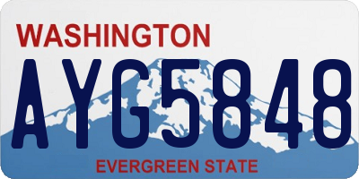 WA license plate AYG5848