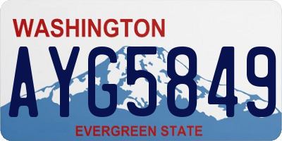 WA license plate AYG5849