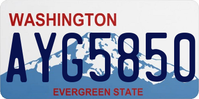 WA license plate AYG5850
