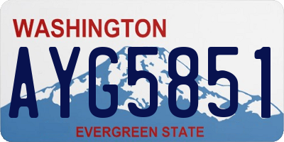 WA license plate AYG5851