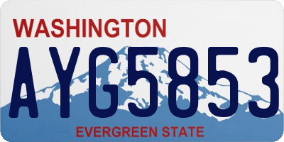 WA license plate AYG5853