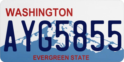 WA license plate AYG5855