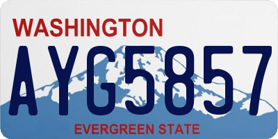 WA license plate AYG5857